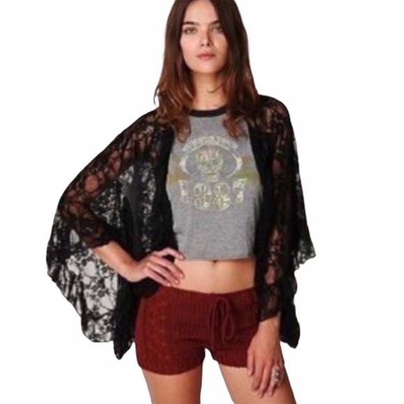 Black Lace Kimono Cardigan | Poshmark